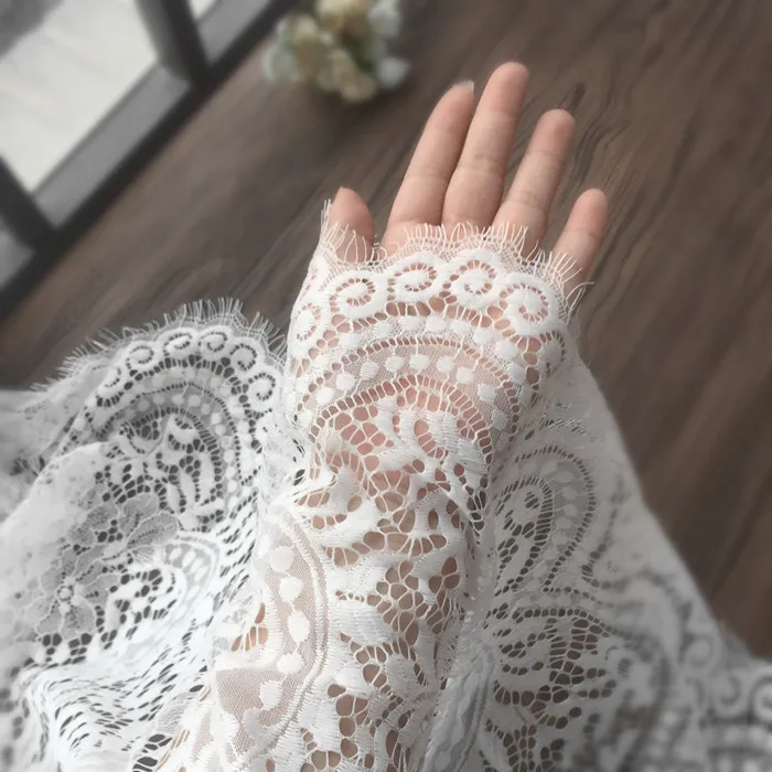 73cm width White and black Romantic Net Eyelash soft Lace Fabric Wedding dress Doll Craft 3meter | Дом и сад