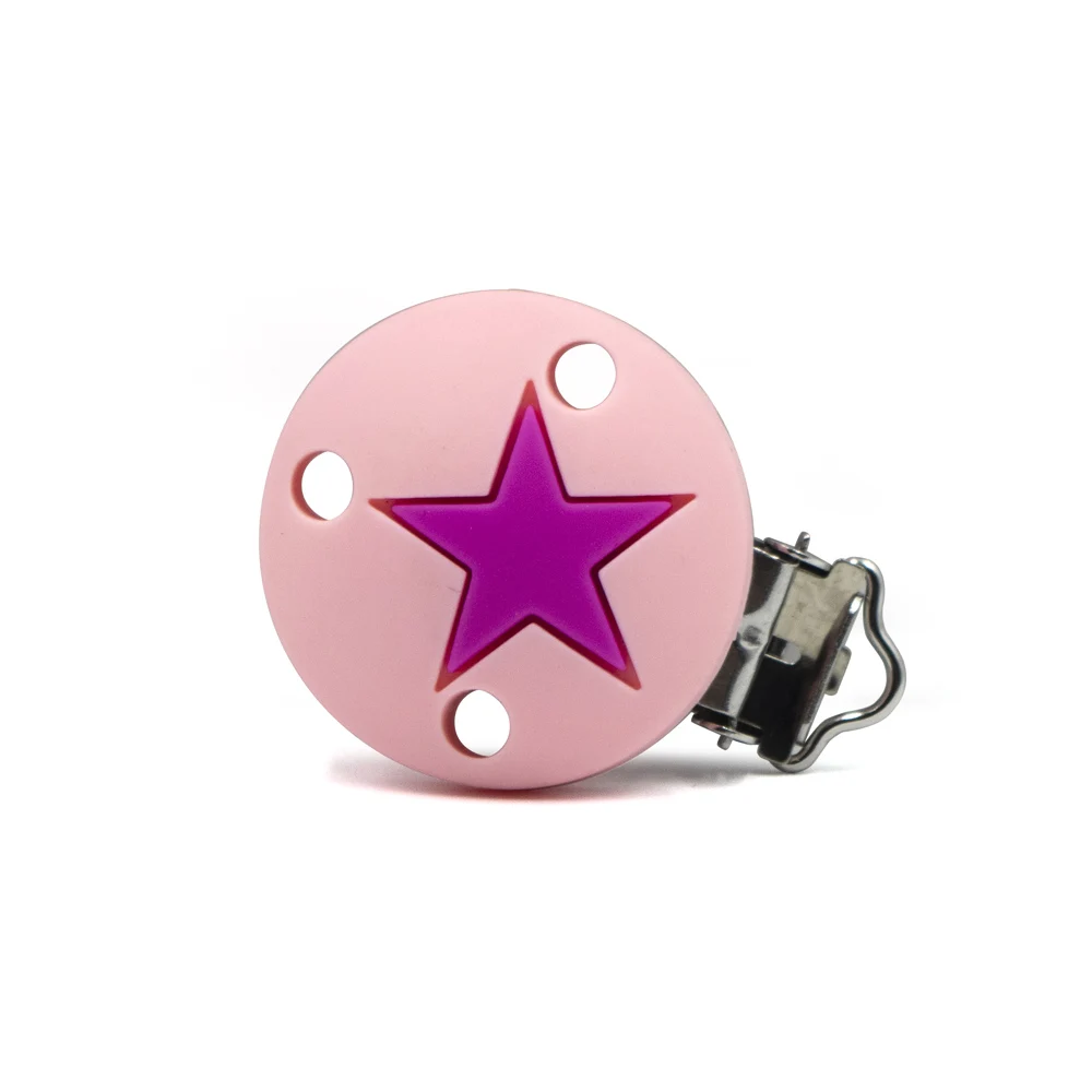 10 шт. клипсы для соски цветная круглая звезда силиконовая клипса BPA свободное
