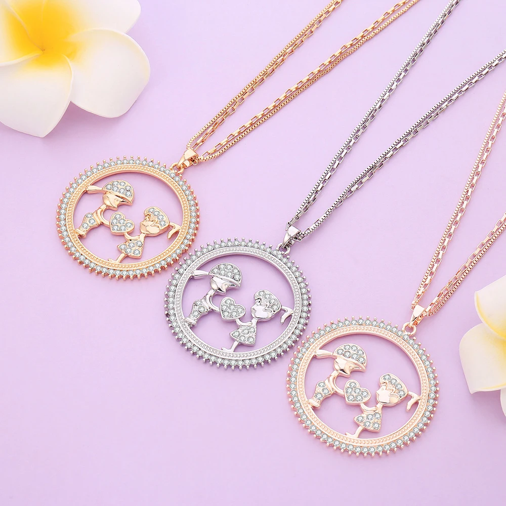 Женское ожерелье с подвеской большое круглое кулоном из кристаллов покрытое