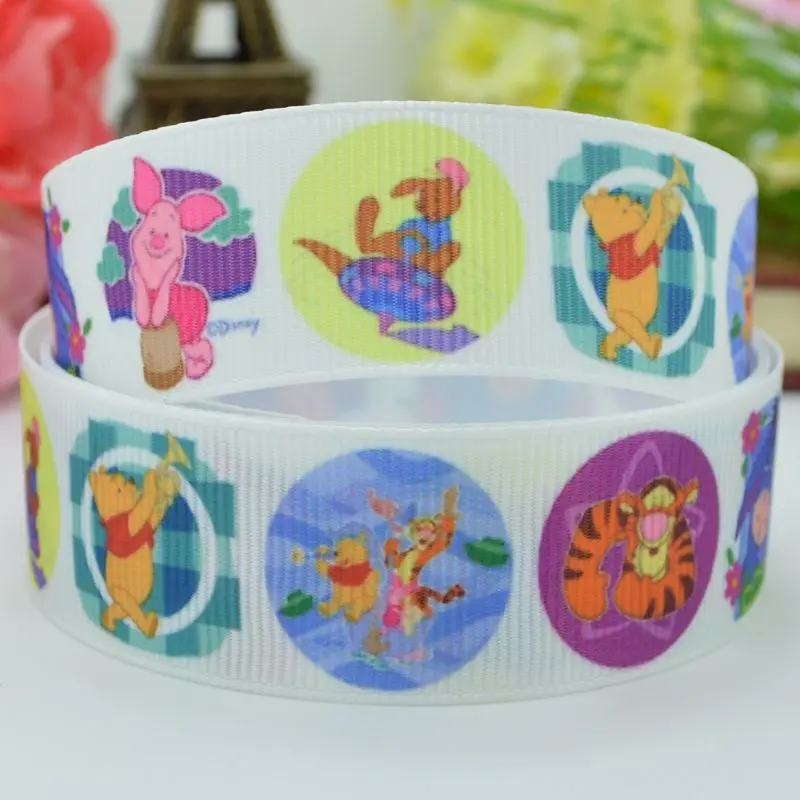 DUWES 7/8 &quot22 мм 2 5 10 20 50 ярдов Винни мишки печатных grosgrain ленты волос лук DIY ручной