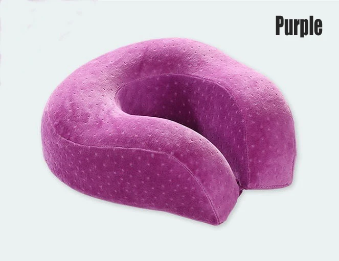 Фиолетовый Memory Foam дорожная подушка для шеи автомобиль самолет домашняя подушка для шеи голова поддержка офисная подушка здоровье подушки для путешествий для самолета - Цвет: Фиолетовый