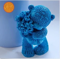 making baby mould teddy bear with flowers 3d and candles diy craft molds silicone mold for soap