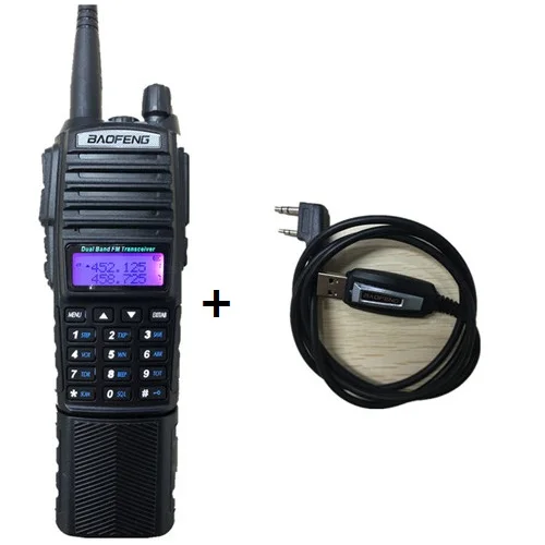 add cable 1/2/3 шт. BAOFENG UV-82 8 Вт 3800 мА/ч, иди и болтай Walkie Talkie радио 10 км двойной PTT UHF VHF Ham CB радио FM трансивер Walkie Talkie двухстороннее радио высокое Мощность передатчик УФ - Цвет: add cable