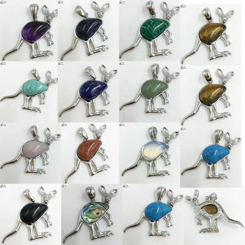 Кулон с тигровым глазом Howlite кулон из золотого камня в форме кенгуру опалом и