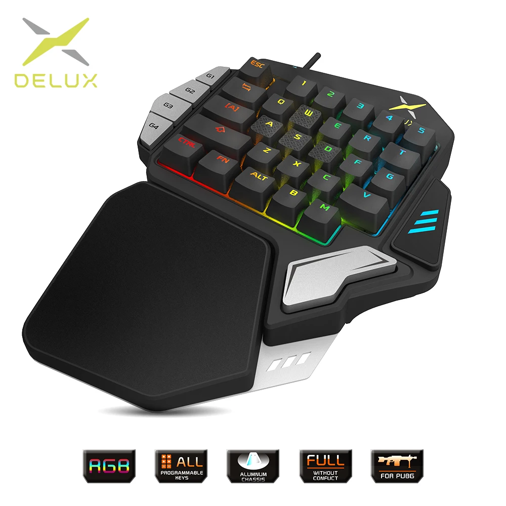 Проводная игровая клавиатура Delux T9X с RGB-подсветкой для PUBG/LOL/E-Sports