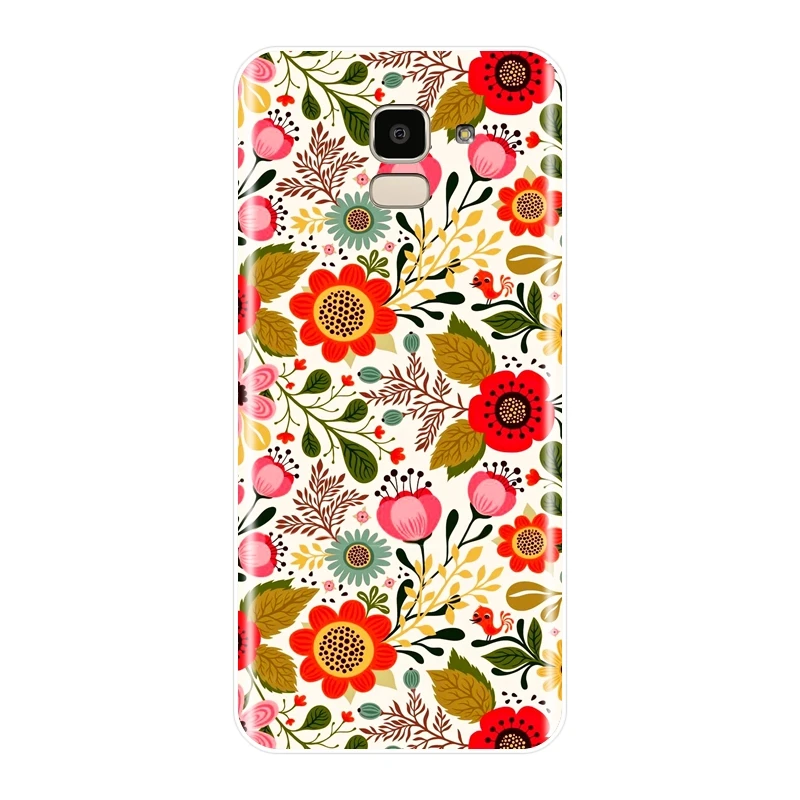 Flower Back Cover For Samsung Galaxy J2 J5 J7 Prime J4 J6 J8 Plus 2018 Phone Case Silicone J3 2015 2016 2017 | Мобильные телефоны и