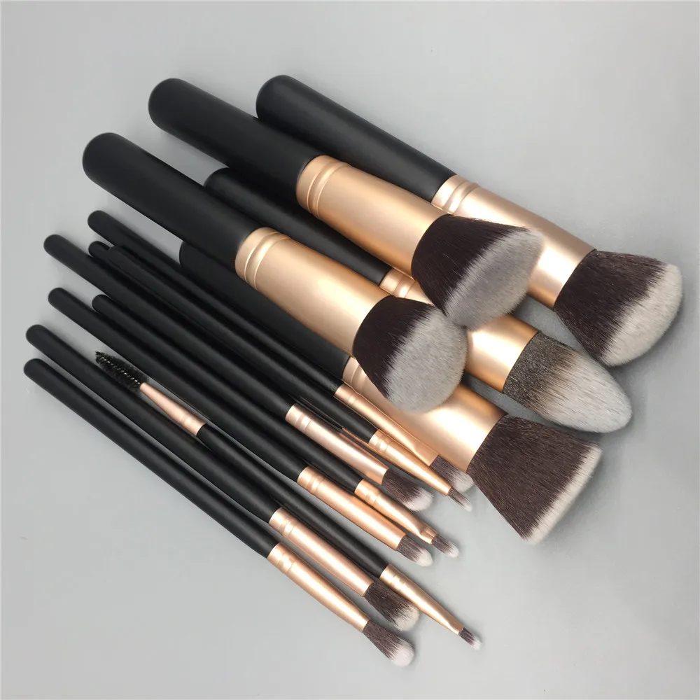 

14pcs Makeup Brush Set Synthetic Foundation Blending Face Powder Blush Concealers Eye Shadows Make Up Brushes Kit