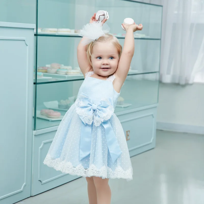 

Retail 2019 Girs Summer Sweet Bow Dress Party Dress Girls Kids Dresses WZB02