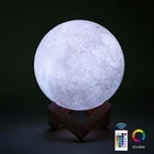 Лампа Лунная с 3D рисунком, светильник с сенсорным управлением и регулировкой яркости, 16 цветов, зарядка через USB