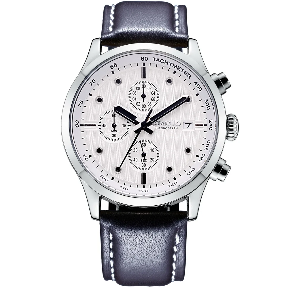 Мужские водонепроницаемые часы с хронографом и кожаным ремешком|resistant water|water resist