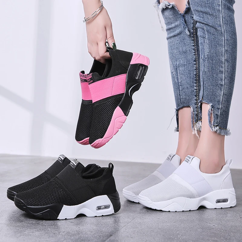 Парные спортивные беговые кроссовки женские сетчатые дышащие с воздушной