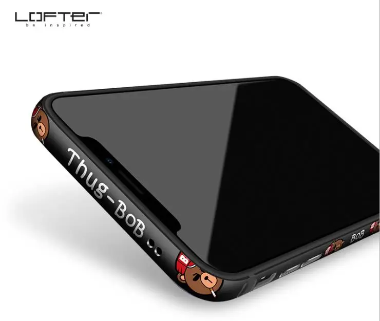Lofter классный металлический бампер для телефона для iPhone XS XR, чехол для телефона s для iPhone XS Max, чехол с мультяшным рисунком, алюминиевая силиконовая рамка, чехол - Цвет: bob grey