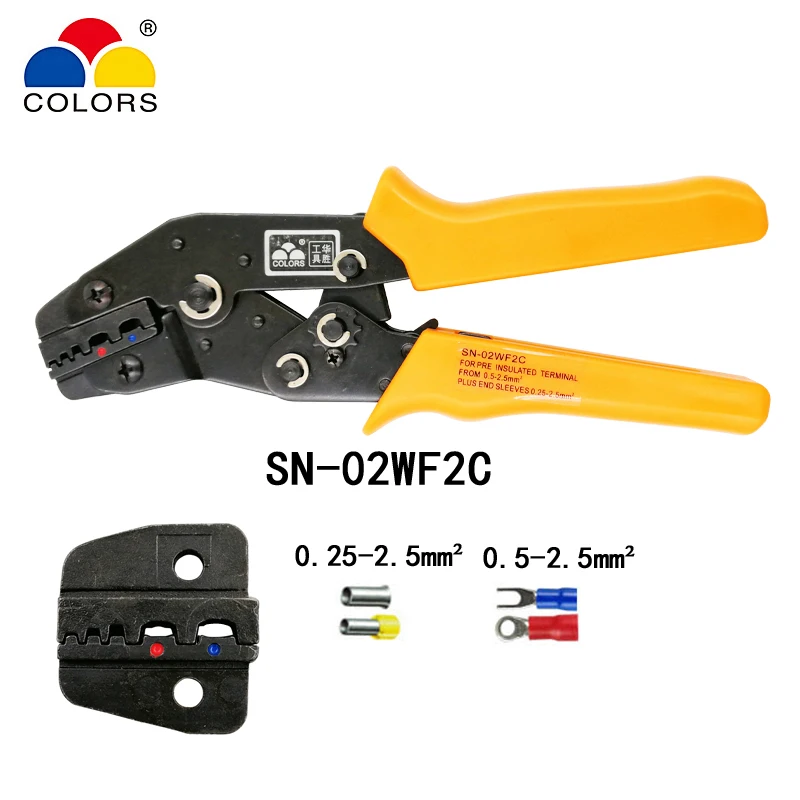 Цветные SN 02WF2C обжимные плоскогубцы 0 5 мм2 20 13AWG европейский стиль для трубных