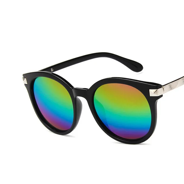 mix color COOLSIR Gafas De Sol Mujer новые корейские модные ретро солнцезащитные очки, хипстерские блоггеры, цветные светоотражающие солнцезащитные очки - Цвет линз: mix color