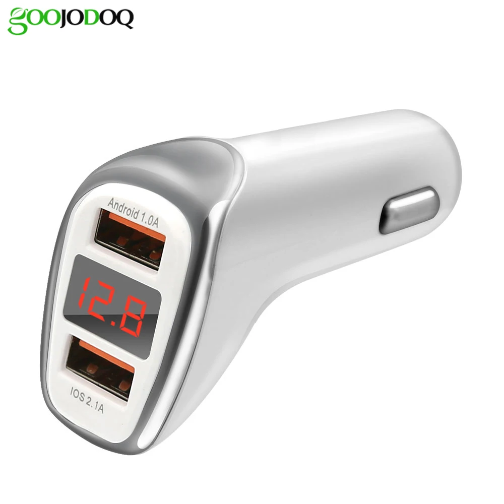 Автомобильное зарядное устройство с двумя Usb портами и цифровым
