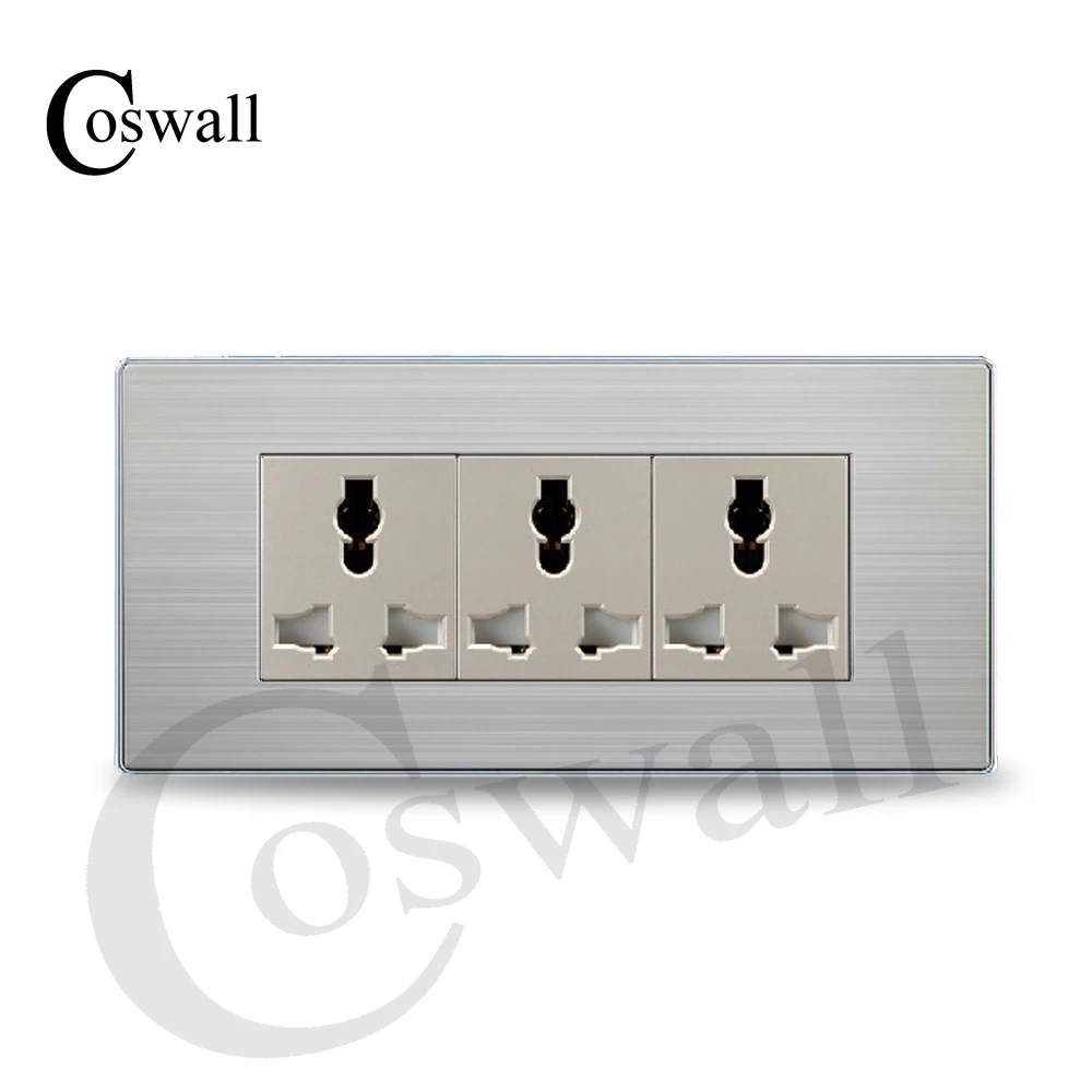 COSWALL Роскошная настенная розетка 3 способа универсальная из нержавеющей стали