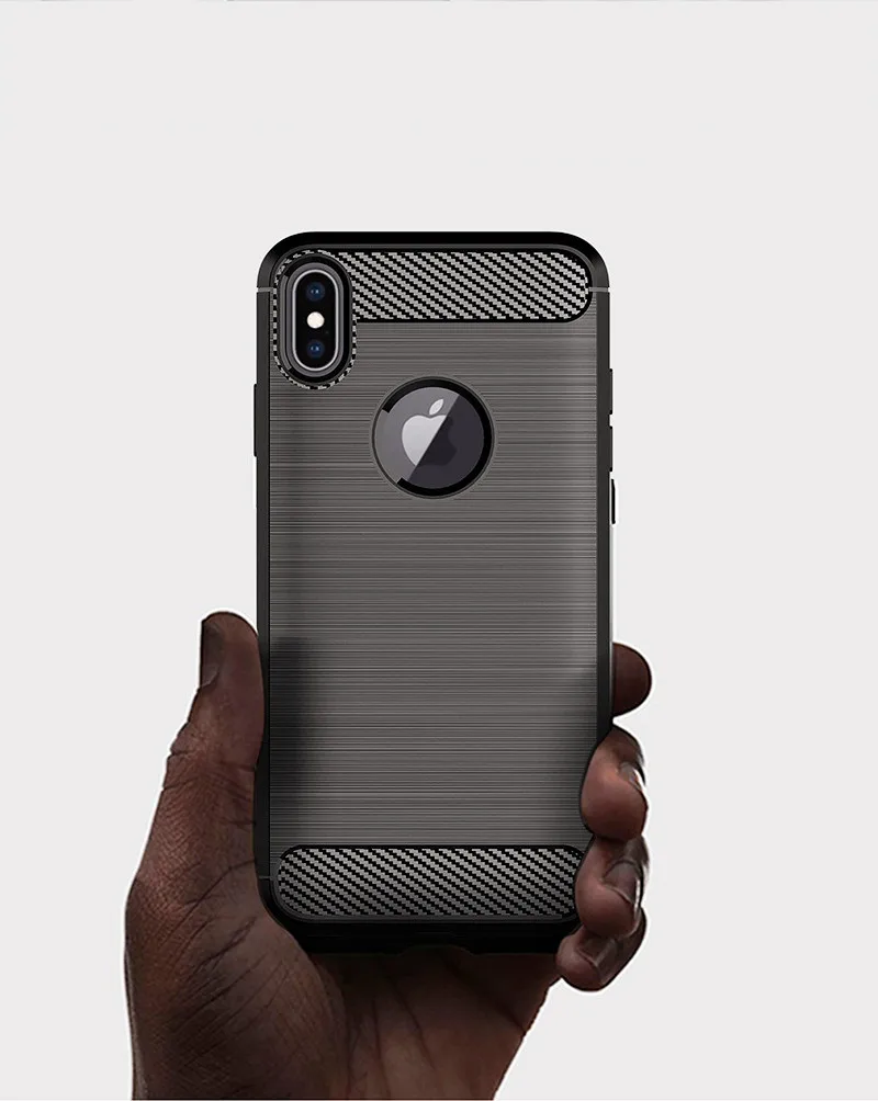 Мобильный телефон чехлы для iphone X защитный чехол XS матовый углеродного волокна