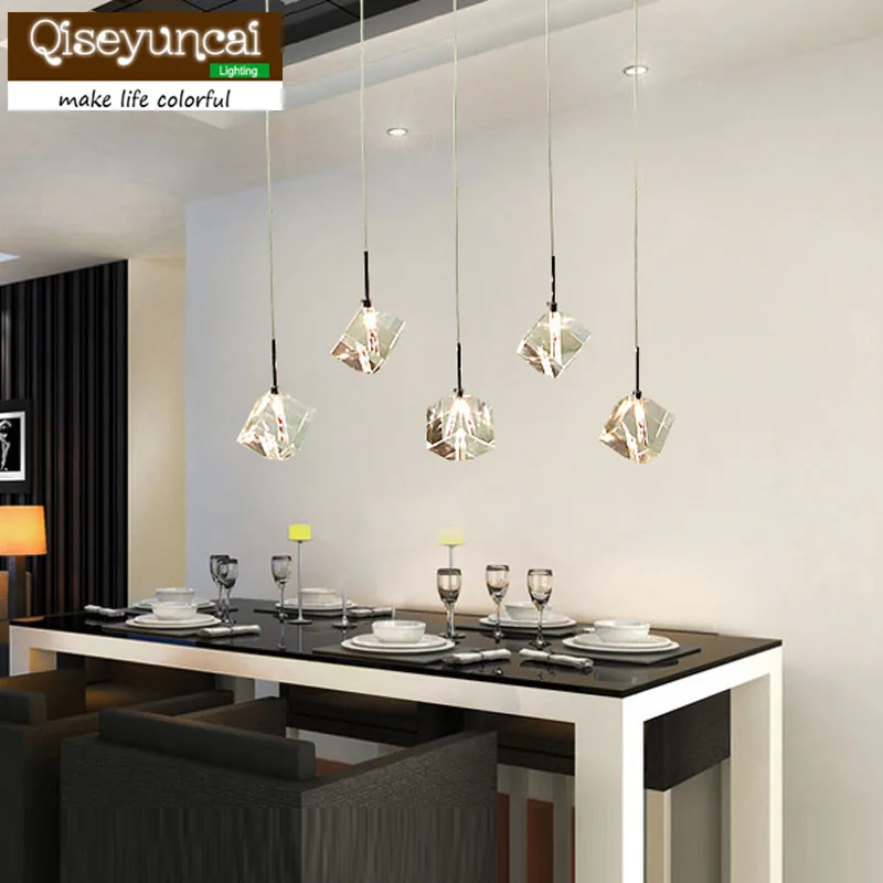 Т прозрачный кристалл LED столовая Бар подвесной светильник современная мода