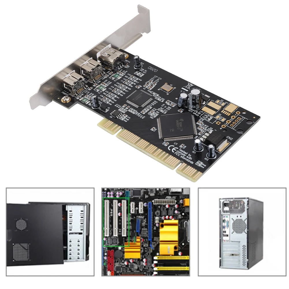 PCI 3 port Firewire 800 1394 b/a (2B1A) Карта видеозахвата Мбит/с контроллер карта адаптер