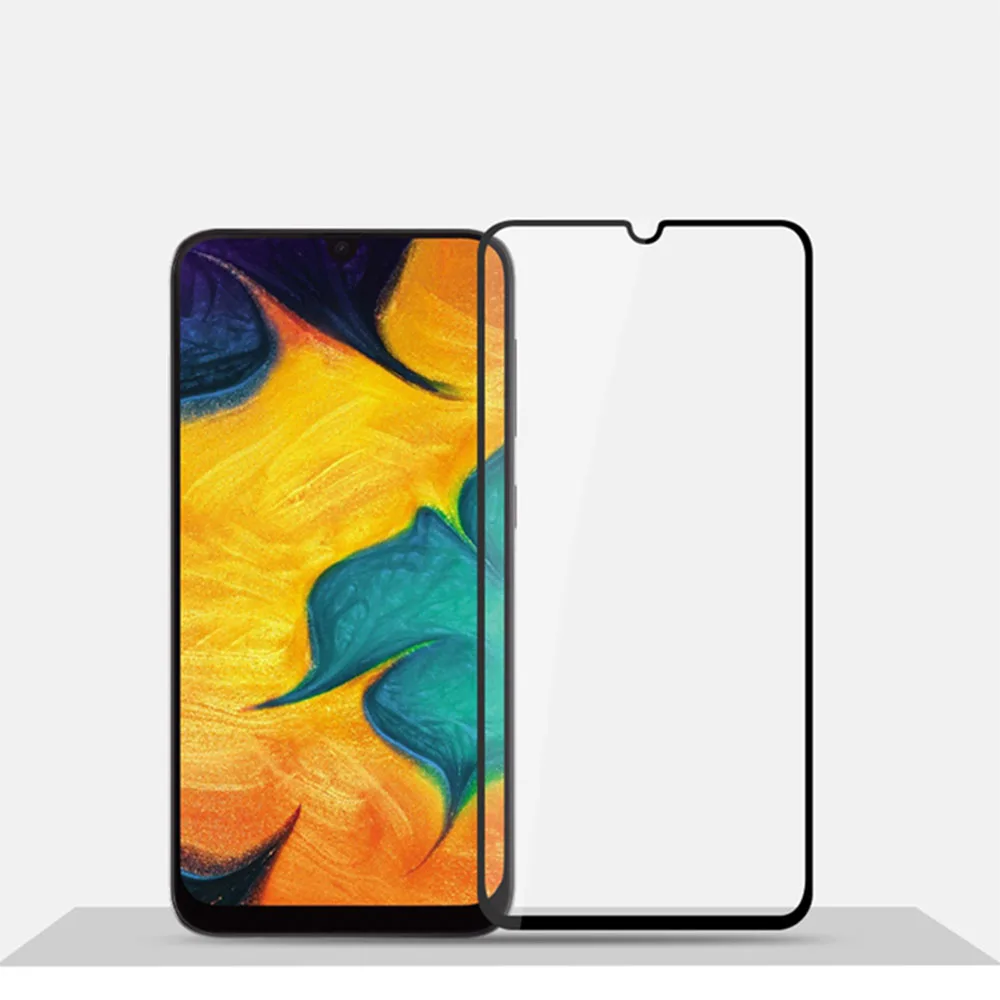 Черный Keajor стекло для samsung Galaxy A40 A60 A70 закаленное стекло полное покрытие защитная пленка на экран для samsung A40 защитное стекло - Цвет: Черный