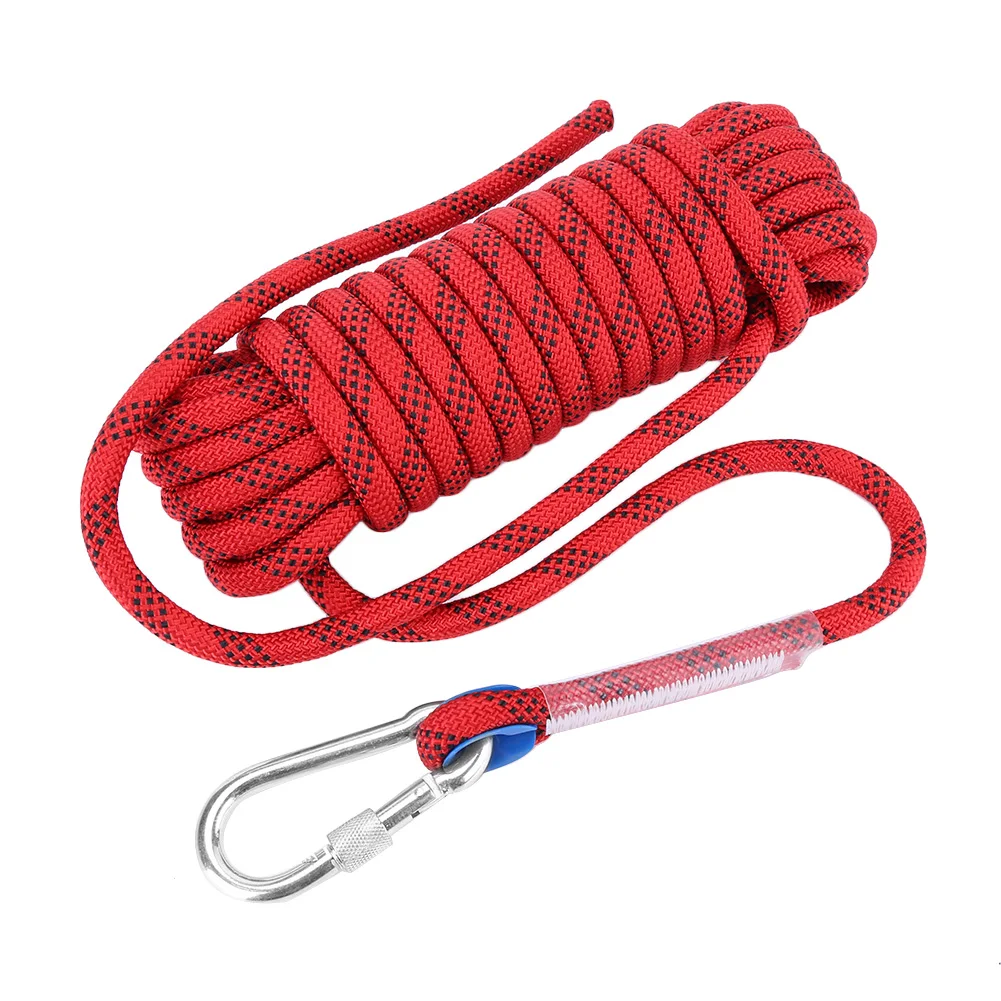 

Outdoor Climbing Rope 12mm Heavy Duty Paracord Panchute Lanyard with Carabiner Camping Survival Equipment Climbing Accessories