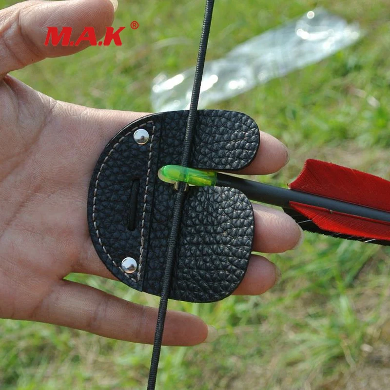 

7x7cm Black Pure Cow Leather Finger Protector fit Outdoor Archery Hunting Shooting Accessories