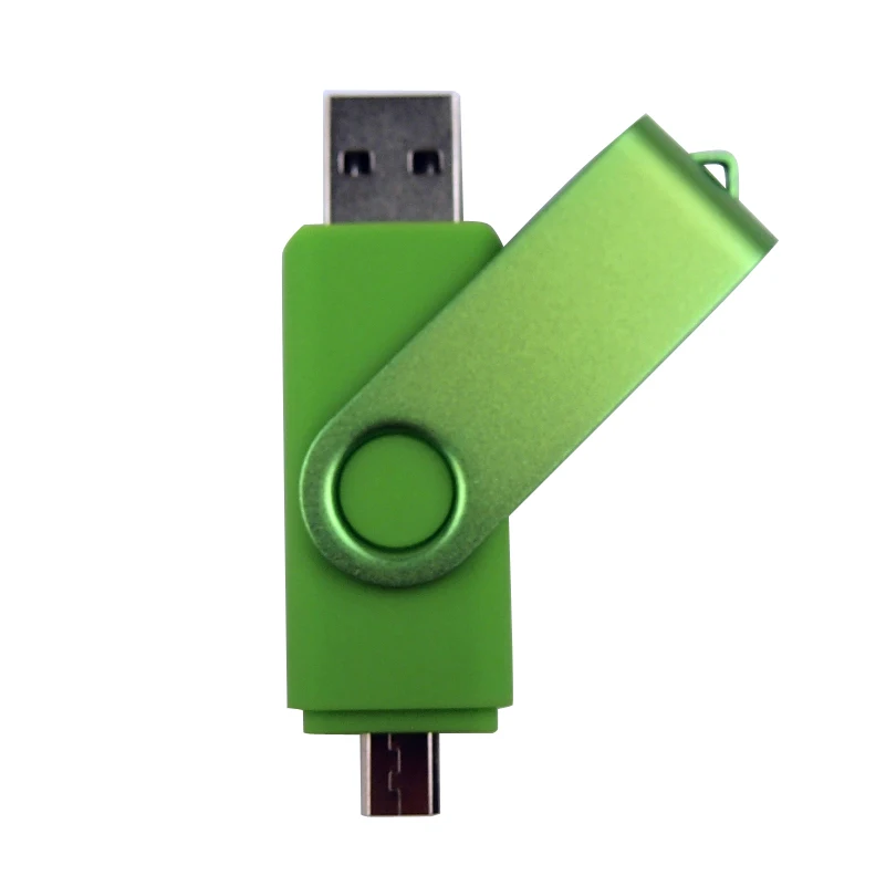 Green OTG USB 2.0 Флеш-накопитель OTG USB на 64 ГБ, 32 ГБ, 16 ГБ, 8 ГБ, USB 2,0, флешки, флешки для смартфонов на Android, диск(более 10 шт, бесплатный логотип на заказ - Цвет: Green OTG USB 2.0