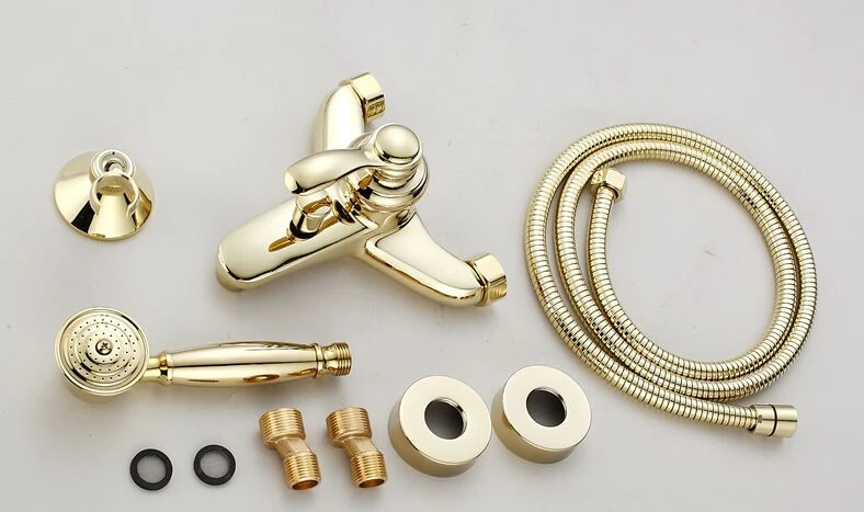 

new high quality total brass gold finished bathroom shower faucet set,bathtub faucet set