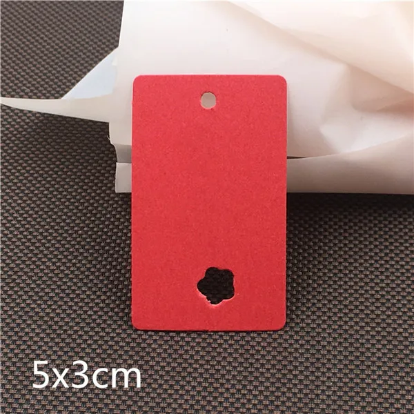 5x3cm red 100 шт многоформенная крафт-бумага подарочные Висячие картонные ярлыки этикетки для одежды открытки круглые и в форме сердца цена Пустые бирки - Color: 5x3cm red