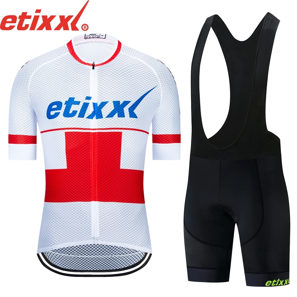 

2022 Team ETIIXX White Cycling Clothing Bike Jersey Ropa Mens Bicycle Summer Cycling Jerseys Gel Pad Bike Shorts