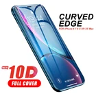 ESVNE 10D стекло на Iphone 7 8 X, полное покрытие защитное стекло на айфон 6 7 6S 6plus 8 плюс закаленное на айфон X XS MAX XR Glass экран протектор изогнутый край