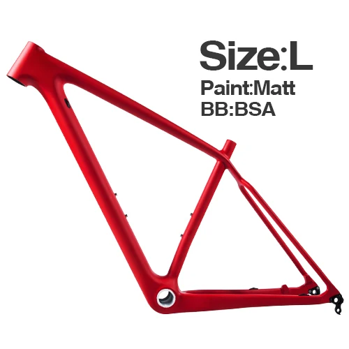 red L Matte 29 дюйм. Горный велосипед, карбоновая рама, дисковый тормоз, 29er, велосипедная рама BSA, цветная рама, 135 мм* 9 и 142 мм* 12, горный велосипед S/M/L UD - Цвет: red L Matte