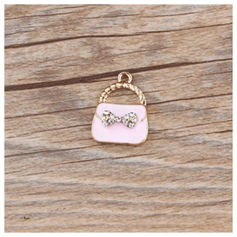 5pcs bowknot Bag 17*23mm Enamel Charms for Jewelry Makings Alloy Drop Oil Pendants Handmade DIY Bracelet Esmaltes | Украшения и