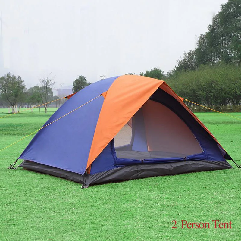Туристическая двухслойная палатка двухдверная складная на 2 4 человек для