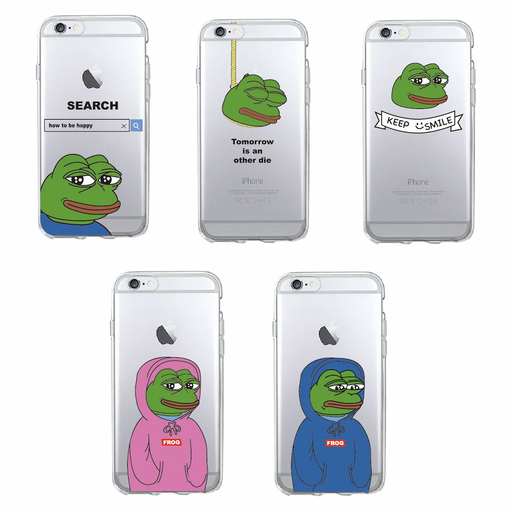 Для iPhone 11 Pro Max 7 7Plus 6 6S 6Plus 8 8Plus X 5 5S SE XS Max Pepe Memes Sad Frog Мягкий ТПУ чехол для телефона Coque Fundas