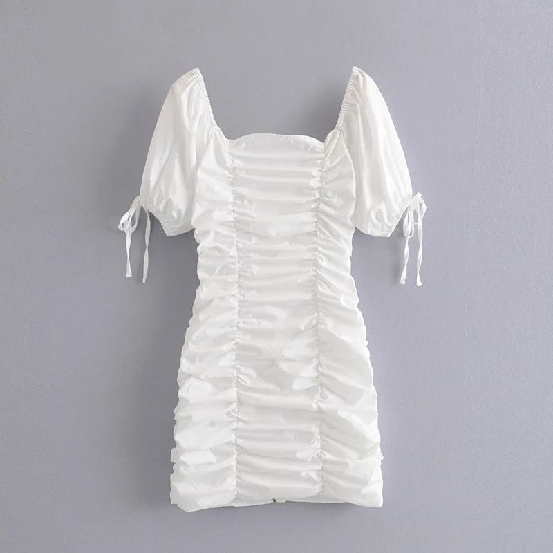 2019 летние Для женщин сексуальное короткое платье с квадратным вырезом корсет со