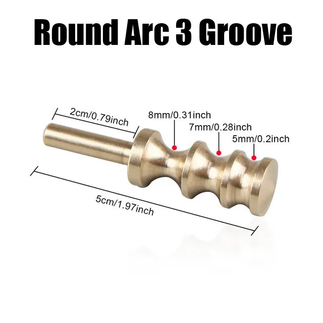 Round Arc 3Groove Кожаные электрические инструменты для глажки краев, латунные паяльники, линия для запайки, DIY Инструменты для пирографии, кожевенное ремесло - Цвет: Round Arc 3Groove
