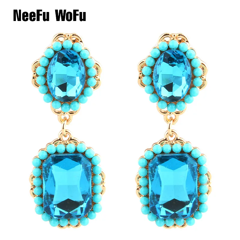 Серьги подвески NeeFu WoFu серьги со стеклянными кристаллами модные стразы большие