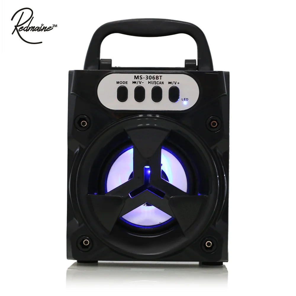 Редмейн MS 306bt Bluetooth Портативный Динамик с светодиодный свет 3 дюймов драйвер