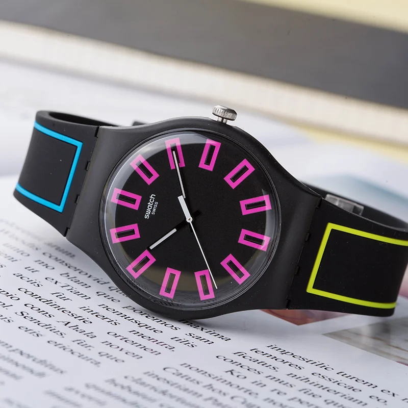 Swatch часы оригинальные цветные серии модные кварцевые SUOB146|Кварцевые мужские