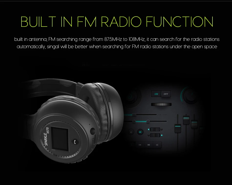ZEALOT B570 HiFi стерео Bluetooth наушники Беспроводная гарнитура складная Поддержка Micro SD карты AUX микрофон