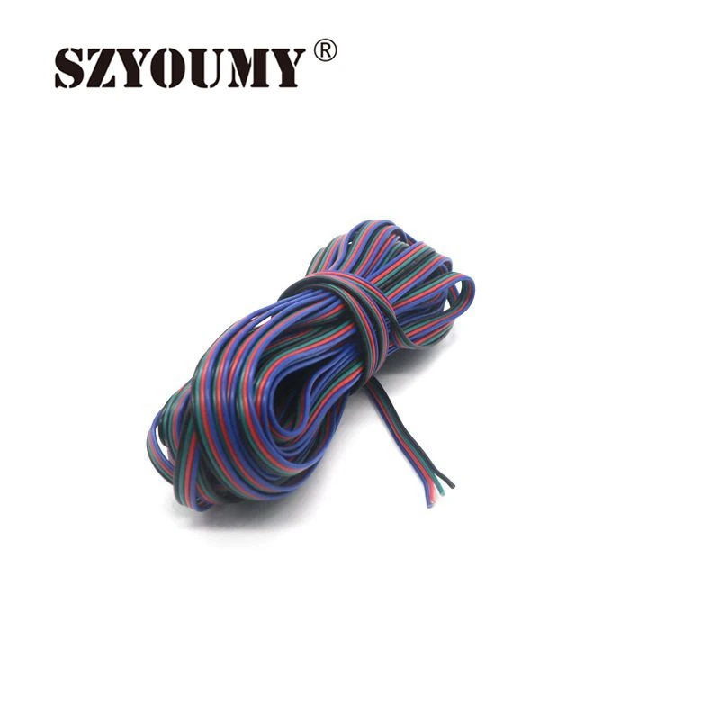 SZYOUMY 200 м 4 контактный кабель для 5050 3528 RGB Светодиодная лента модуль расширения