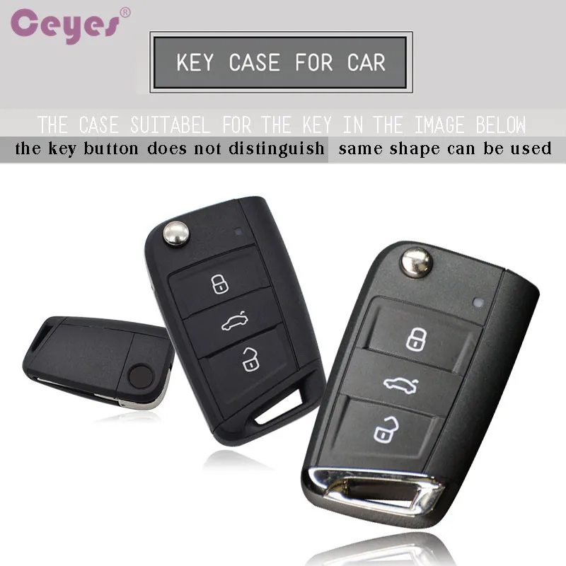 Чехол для автомобильного ключа Ceyes из ТПУ Skoda Octavia A5 Fabia VW Polo Golf Passat Seat Ibiza Leon