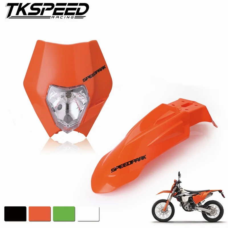 Мотоцикл Байк мотокросс Supermoto УНИВЕРСАЛЬНЫЙ фара обтекатель + передние крылья