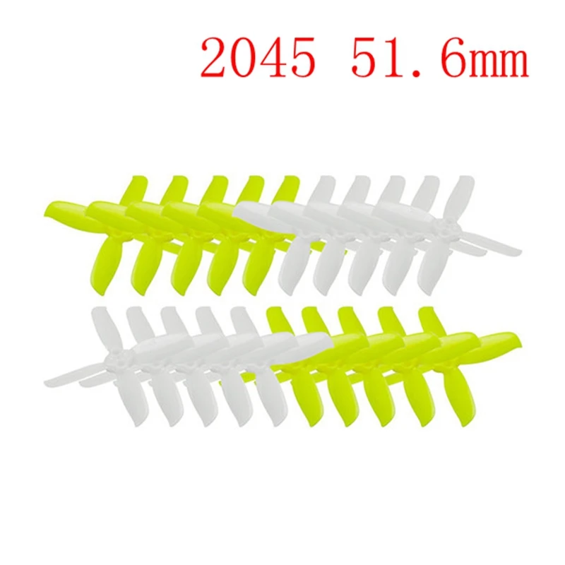 10 Pairs Kingkong 2035 / 2045 3045 2535 1535 3-blade Propeller CW CCW 1.5mm Mounting hole Bright Green and White for Drone | Игрушки и