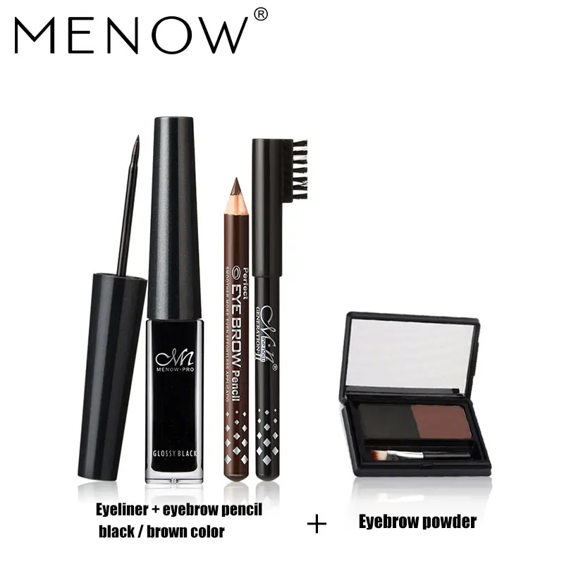 Menow бренд Make Up Set Подводка для глаз подарок карандаш для бровей и бровей прочного пластины Водонепроницаемый Косметическая комбинация Прямая поставка 5338