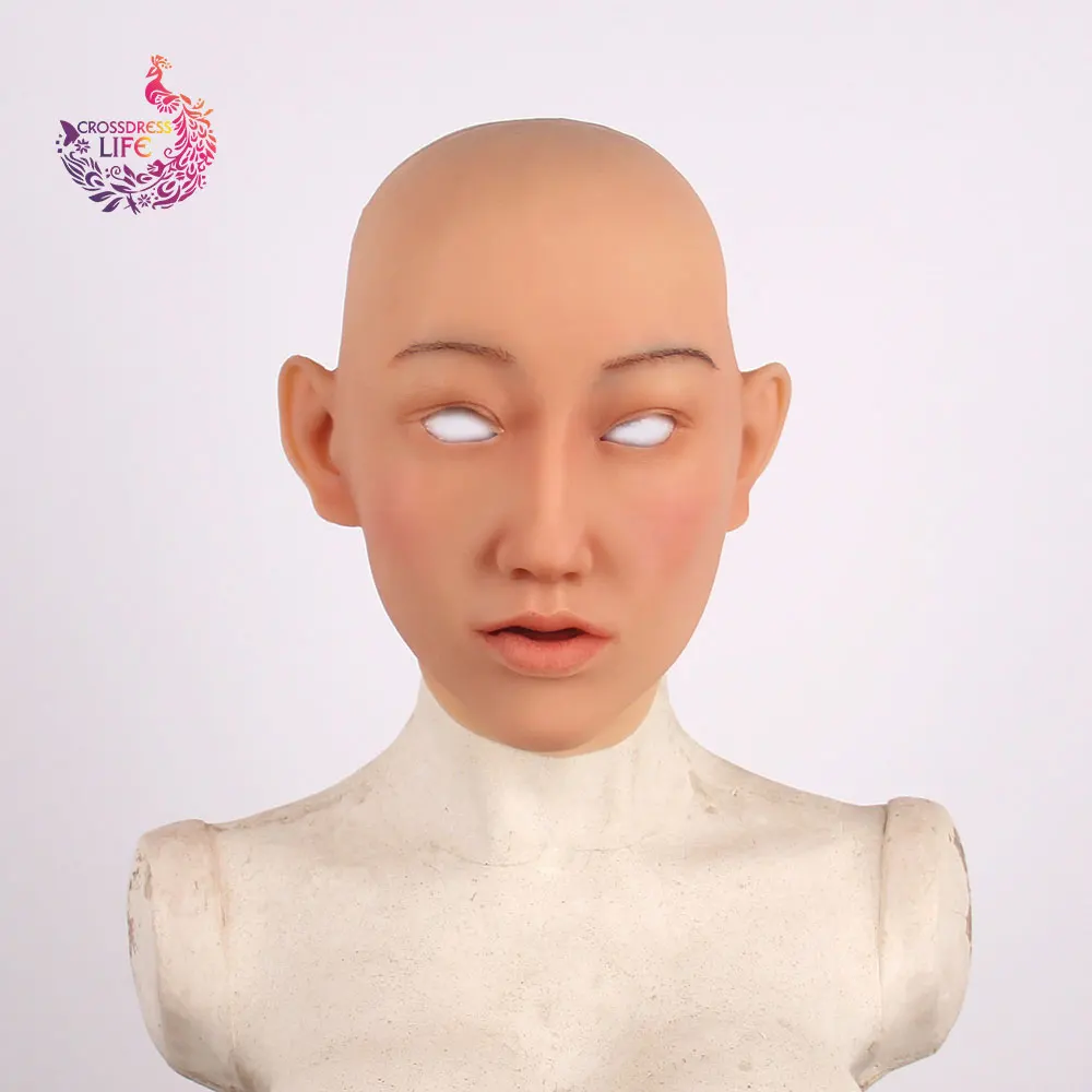 Tan Crossdress Life Elanore angel face Реалистичная силиконовая женская маска маскарад, вечеринка, Хэллоуин Кукла в маске для косплея транссексуалов - Цвет: Tan