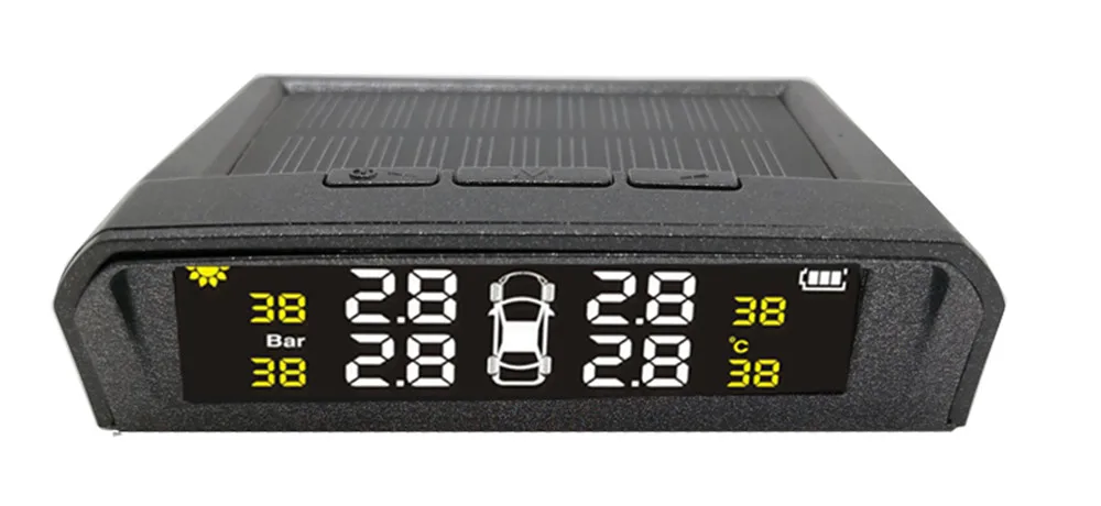Автомобильная солнечная USB система контроля давления в шинах TPMS Встроенный ЖК-дисплей цветной экран датчик давления в шинах контроль TY11
