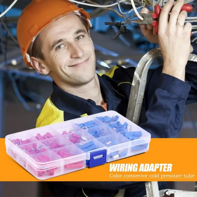 200 шт Ассорти обжимные Клеммы Коробка комплект электрический кабель проводка