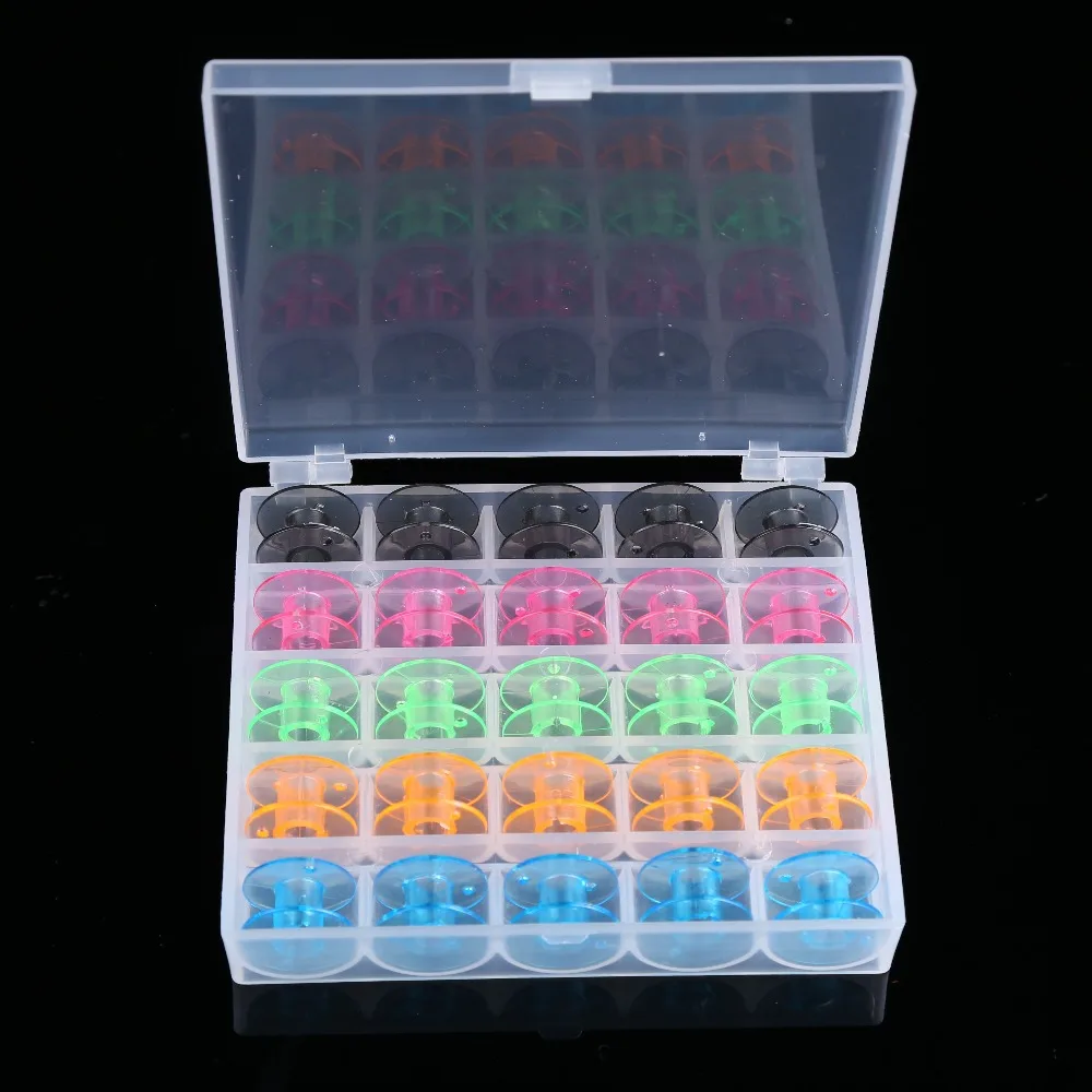 25 шт сетка чистая коробка для хранения певица швейная машина бобины случае